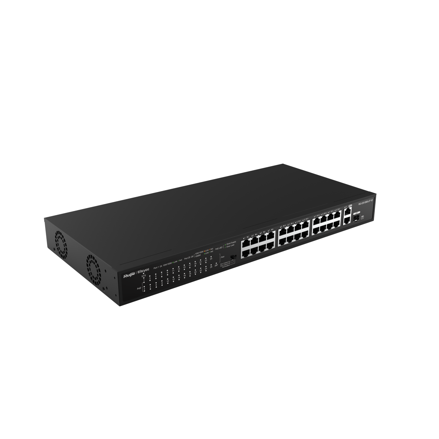 RG-ES126S-LP V2 – Switch PoE 24×FE + 2 uplink – 8.8 Gbps – Image 2