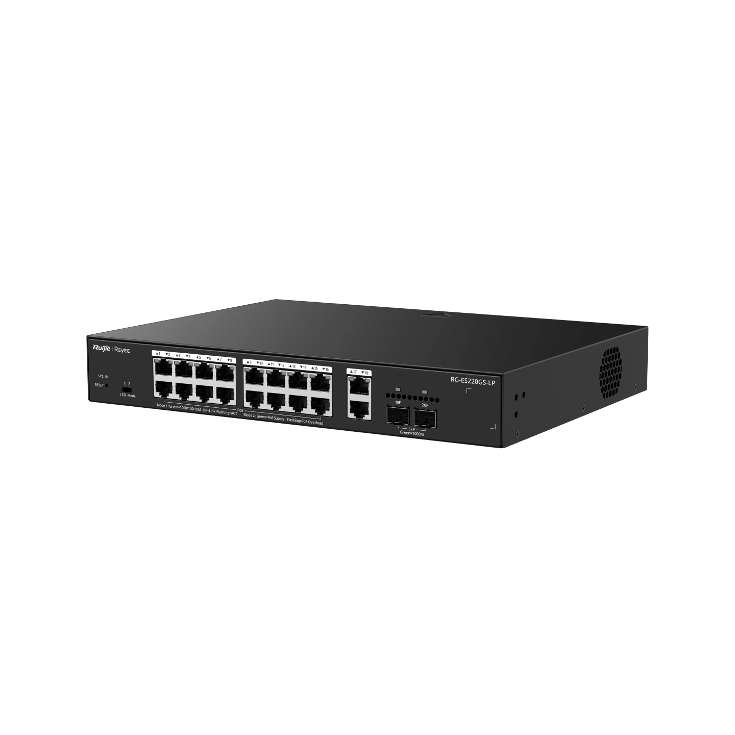 RG-ES220GS-LP – Switch PoE cloud 16×Gigabit + 4 uplink – 40 Gbps – Image 3