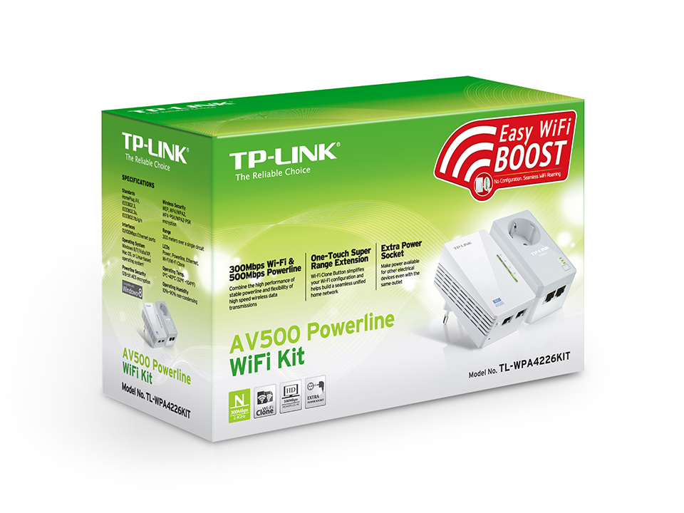 TL-WPA4226 KIT – Kit CPL AV600 Wi-Fi 300 Mbps – Prise – Image 2